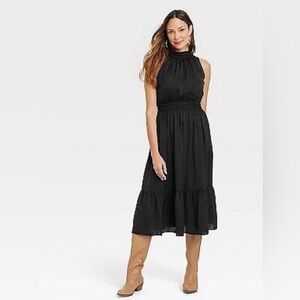 Knox Rose Black Tiered Maxi Dress XXL Smocked Ruffle Sleeveless Whimsigoth Fairy